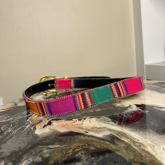 Vintage multicolor tapestry belt - Picture 5 of 11